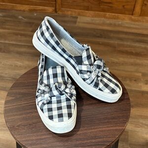 Nine West Gingham Embellished Sneakers